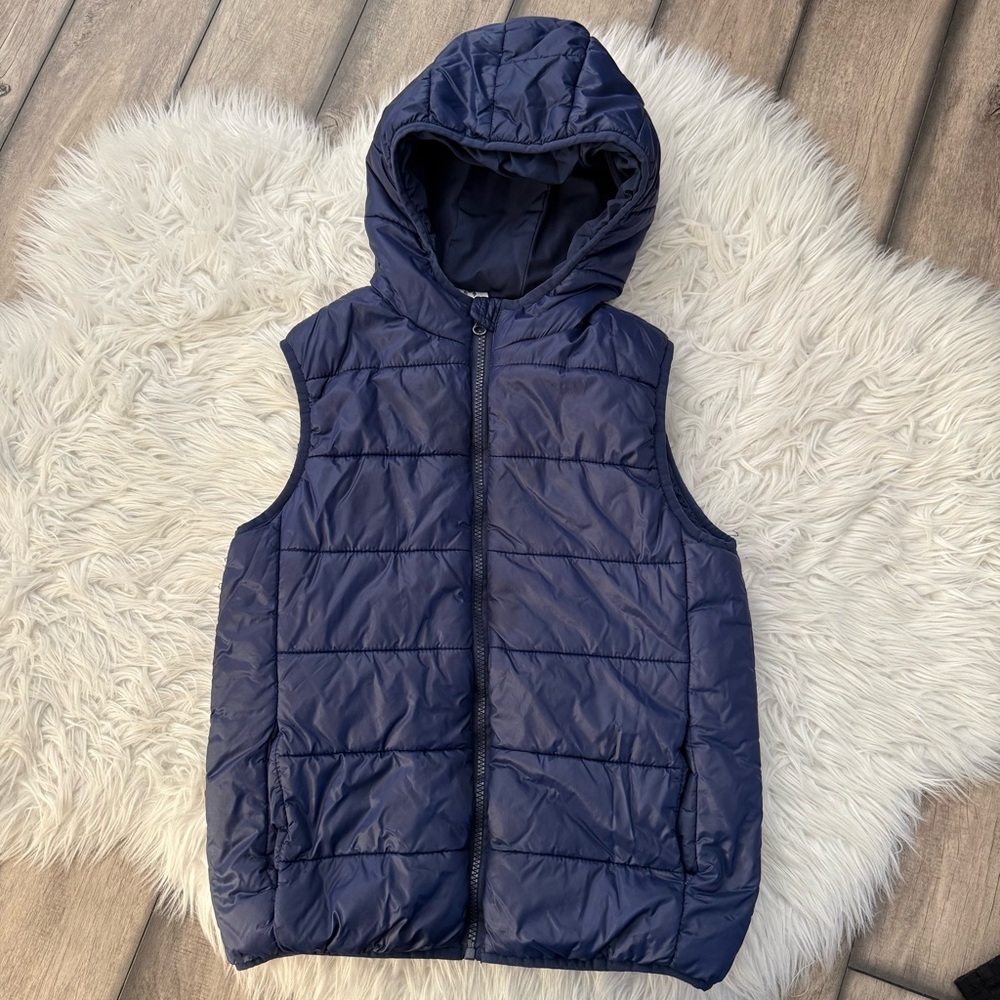 Boys Deep Blue Quilted Puffer Vest